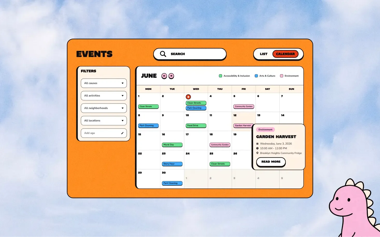 TSC Events Mockup